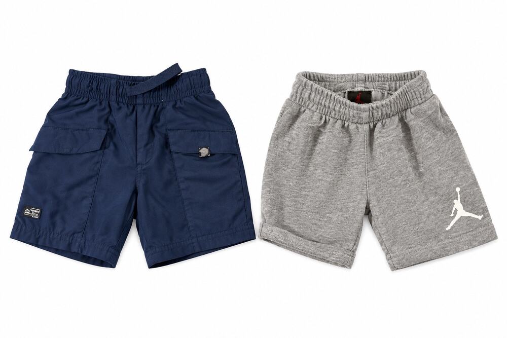Toddler Boys 2T Shorts Lot Jordan Gray Sweat Shorts Navy Cargo Shorts